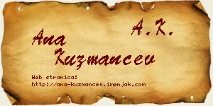 Ana Kuzmančev vizit kartica